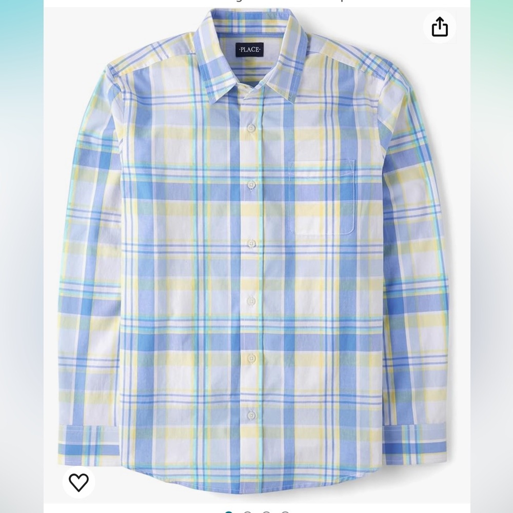 NWT Plaid Button Up LS Shirt